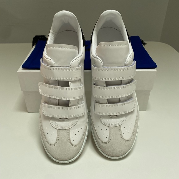 Isabel Marant Studded Classic Beth Sneaker in White/Black sz 40 New in Box - Picture 6 of 10